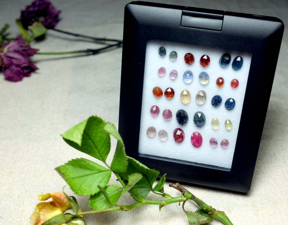 Rose Cut Sapphire Earrings