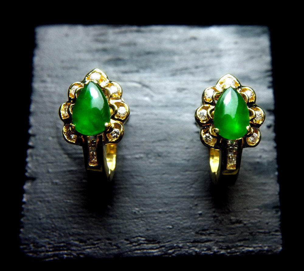 jade huggie earrings