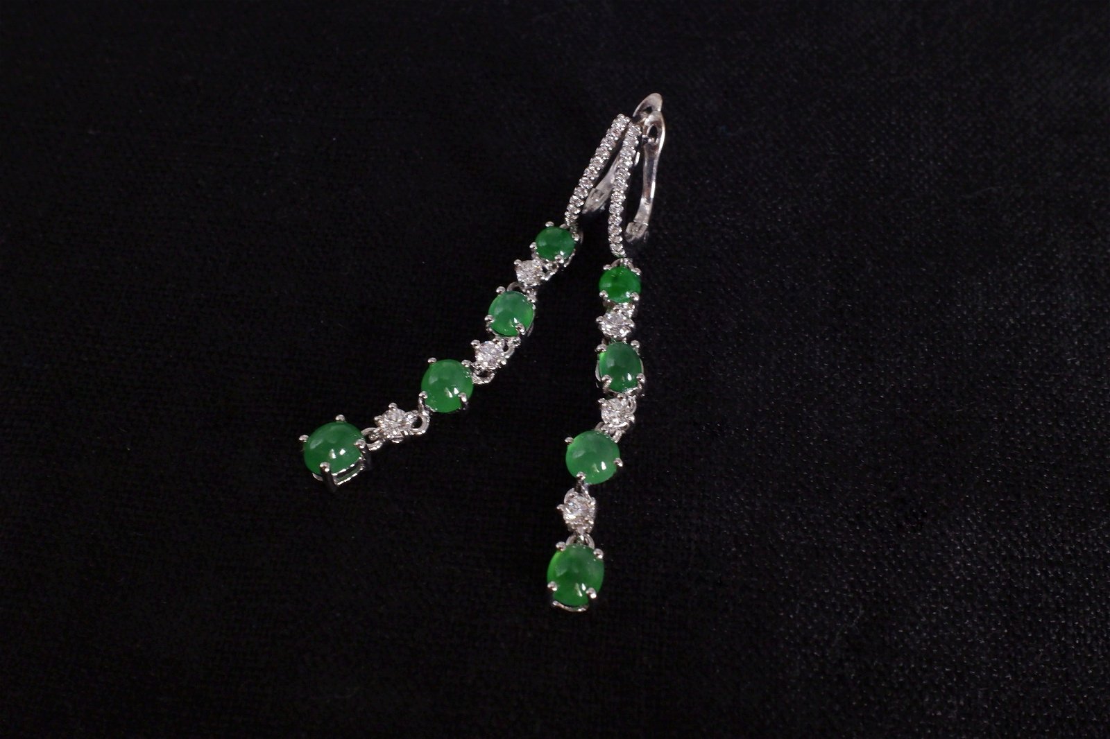 apple green jade earrings