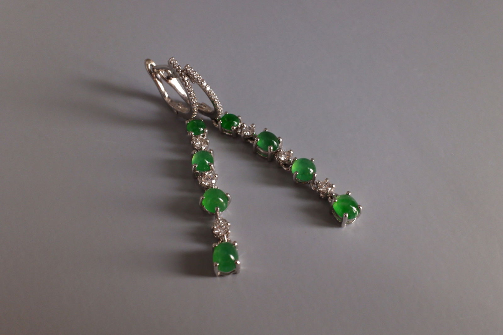 apple green jade earrings