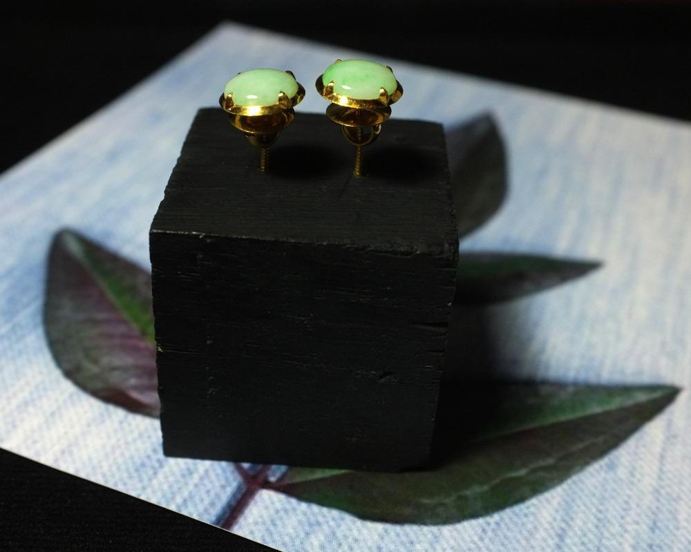 jade stud earrings