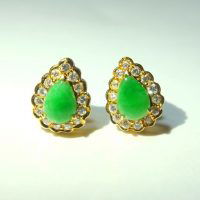 Vintage Jade Teardrop Earrings