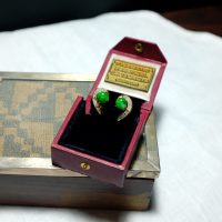 vintage jade diamond earrings