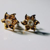 Diamond Flower Stud Earrings