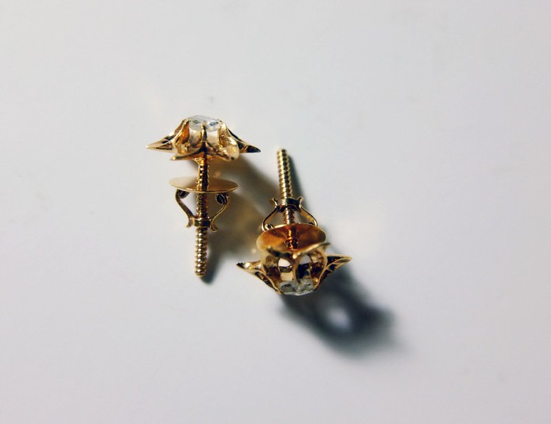 Diamond Flower Stud Earrings