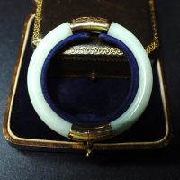Vintage Gold Jade Bangle