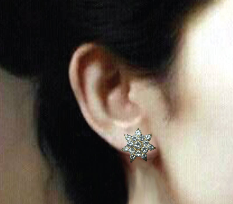 3 carat Diamond Studs 18k Antique Peranakan