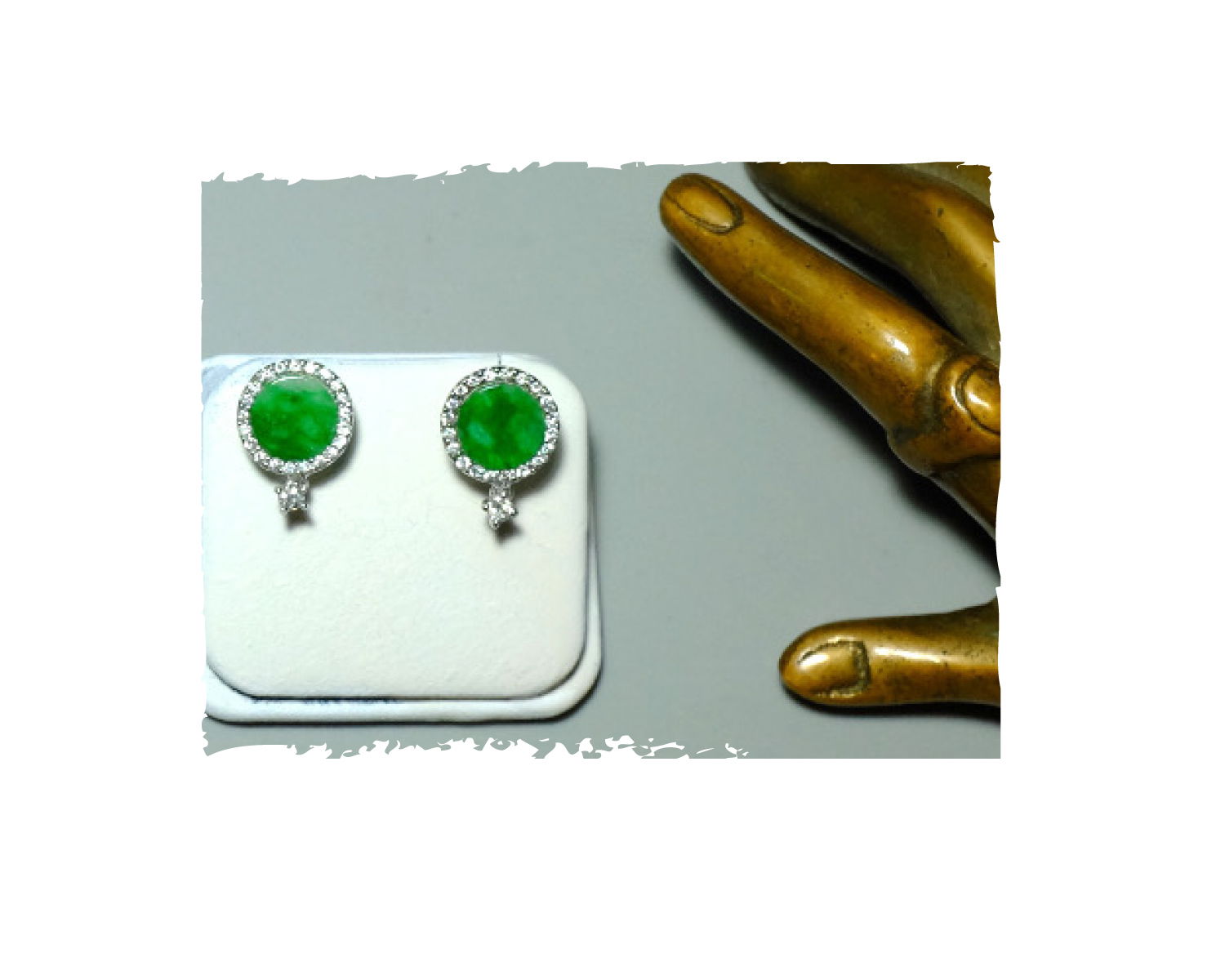 imperial jade diamond earrings