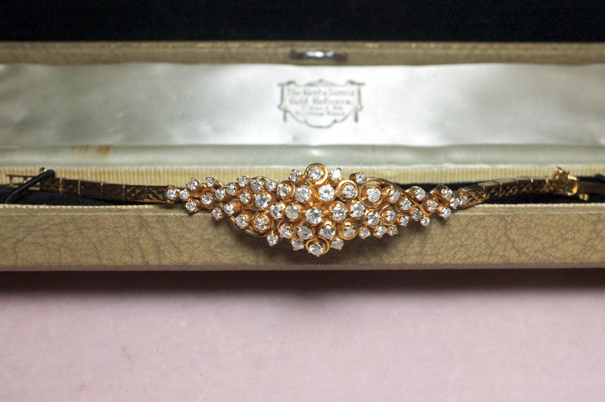 Antique Art Deco Chinese Diamond Bracelet 20k