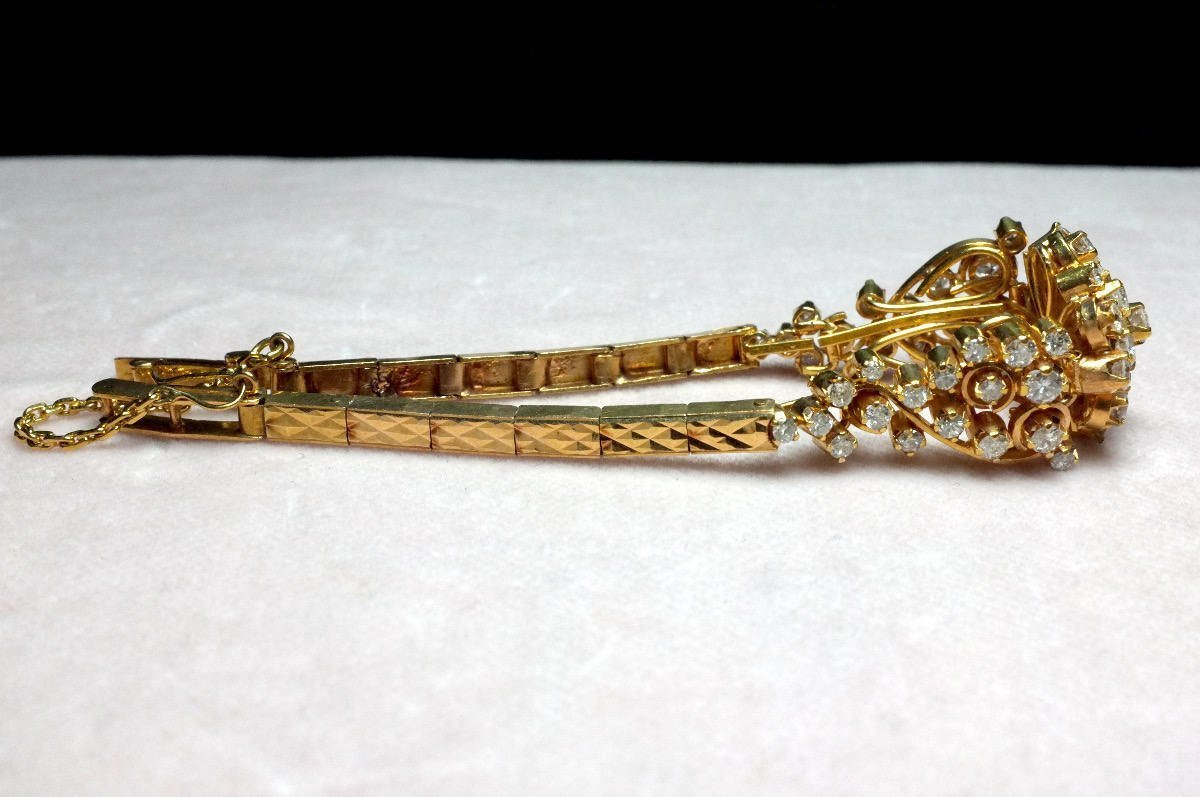 Antique Art Deco Chinese Diamond Bracelet 20k
