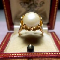 Antique Chinese Big Pearl Ring Art Deco