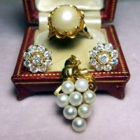 Antique Chinese Big Pearl Ring Art Deco