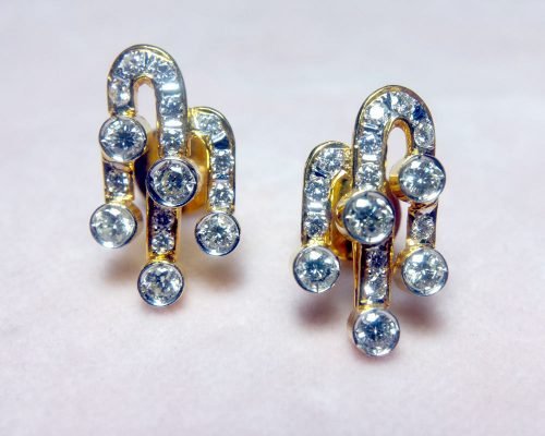 Art Deco Diamond Earring Studs | Gem Gardener