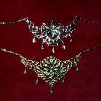 20k Butterfly Filigree Antique Necklace Chinese