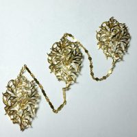 Antique Chinese Gold Scarf Brooch Pins 20k Kerosang