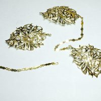 Antique Chinese Gold Scarf Brooch Pins 20k Kerosang