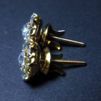 Antique Rose Cut Diamond Stud Earrings Chinese