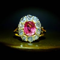 peach sapphire ring