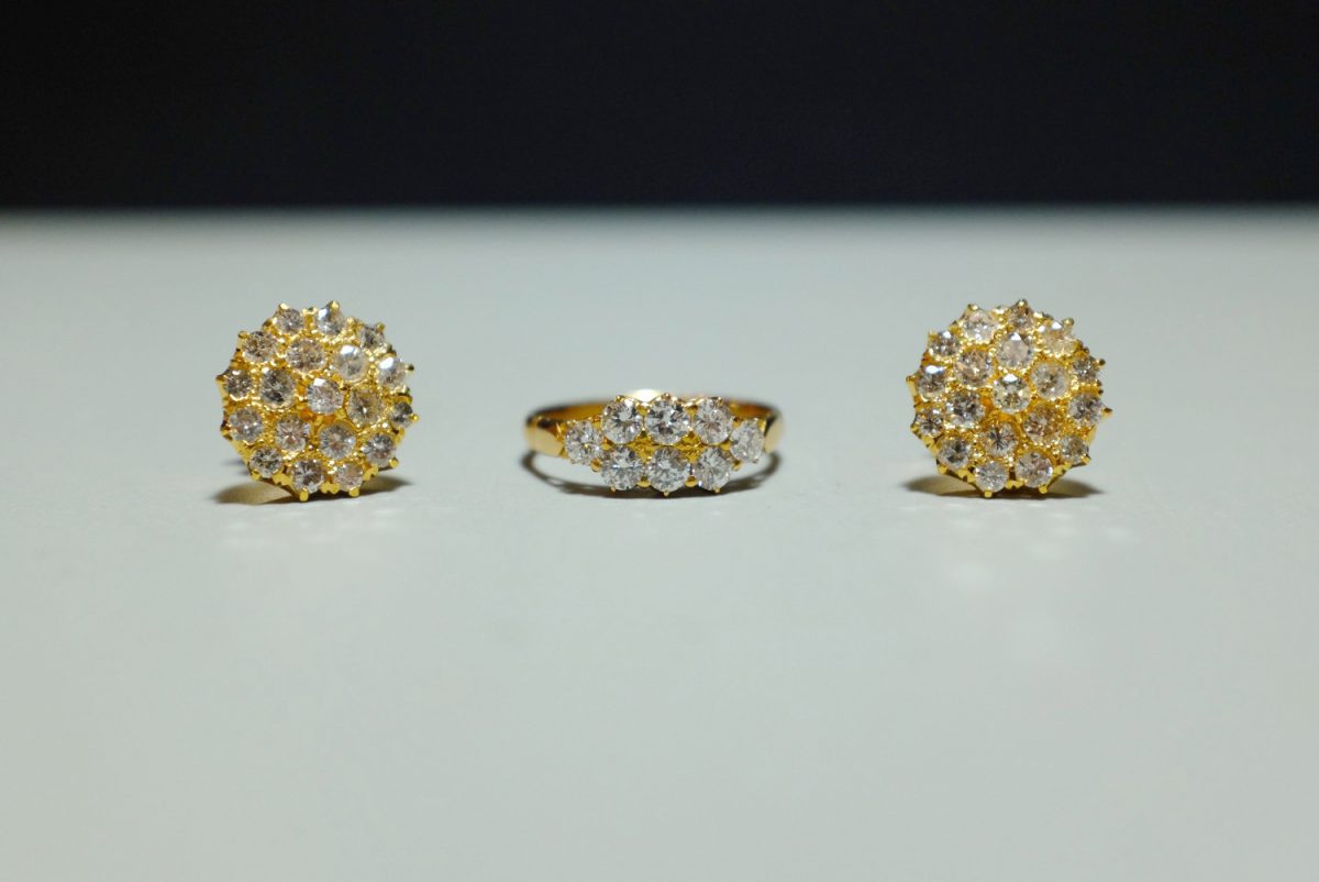 22k 8 stone Peranakan diamond ring, antique diamond cluster ring