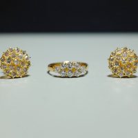 22k 8 stone Peranakan diamond ring, antique diamond cluster ring