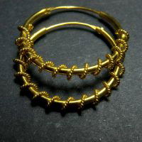 22k Chinese Gold Hoop Earrings Classical