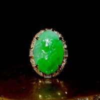 art deco carved jade ring