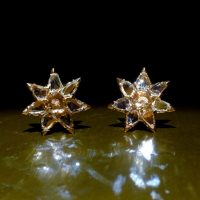 SUPER Hand Cut Diamond Earrings Antique 20k
