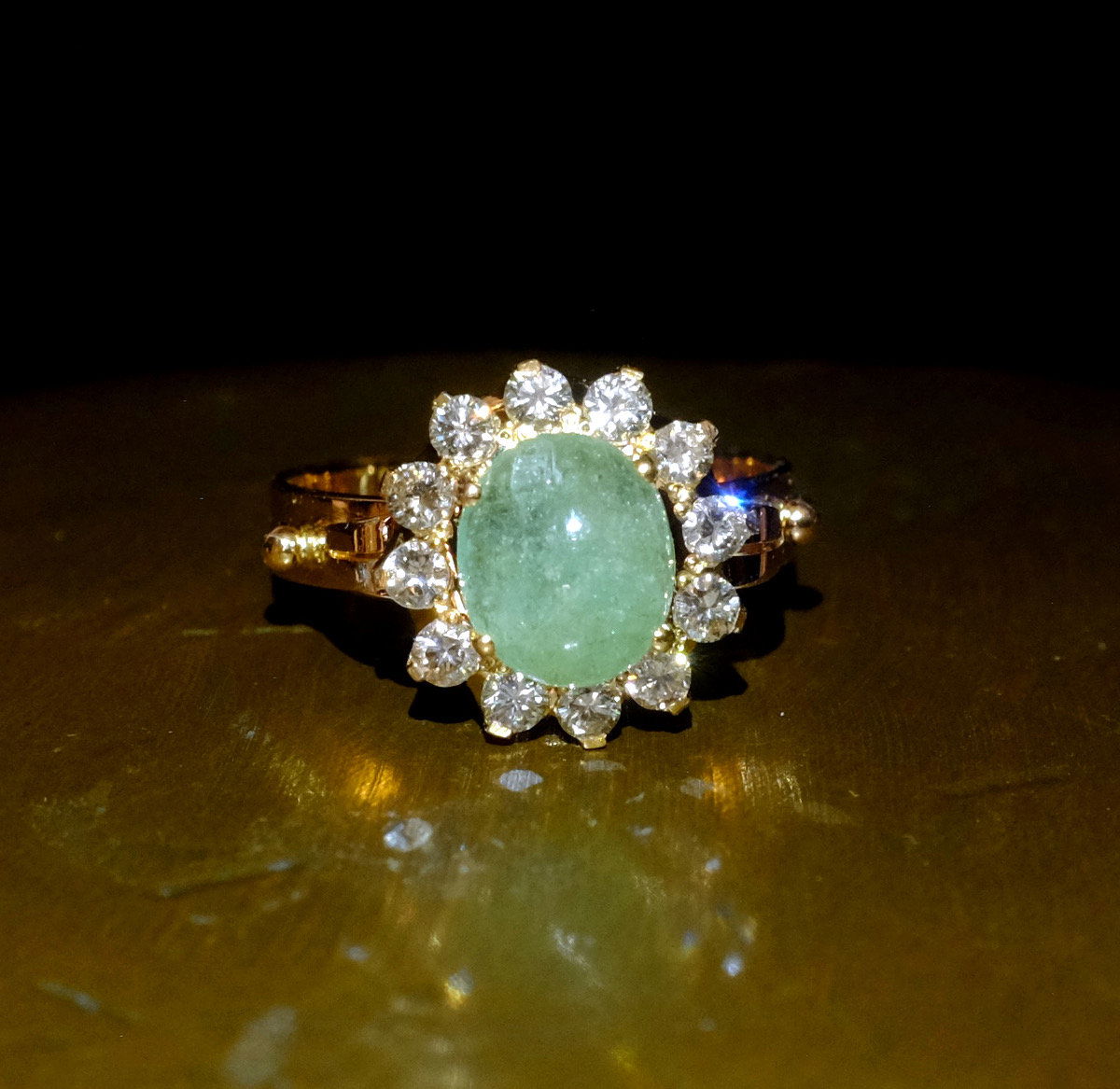 emerald diamond ring antique