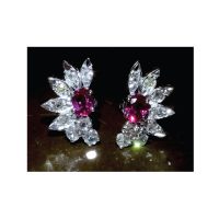 Antique ruby diamond earrings