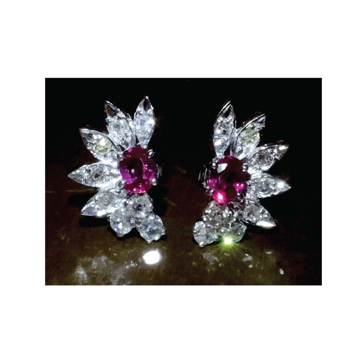 Antique ruby diamond earrings