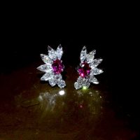 antique ruby diamond earrings
