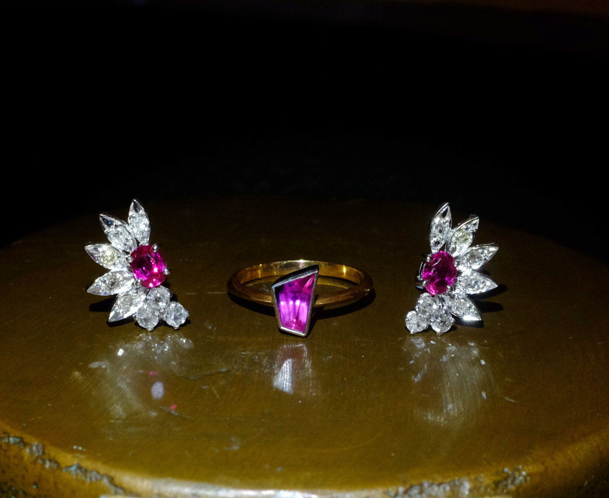 antique ruby earrings
