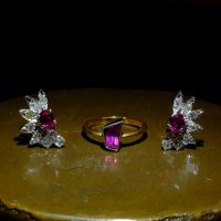 diamond and ruby earrings