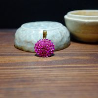 antique ruby pendant earrings set