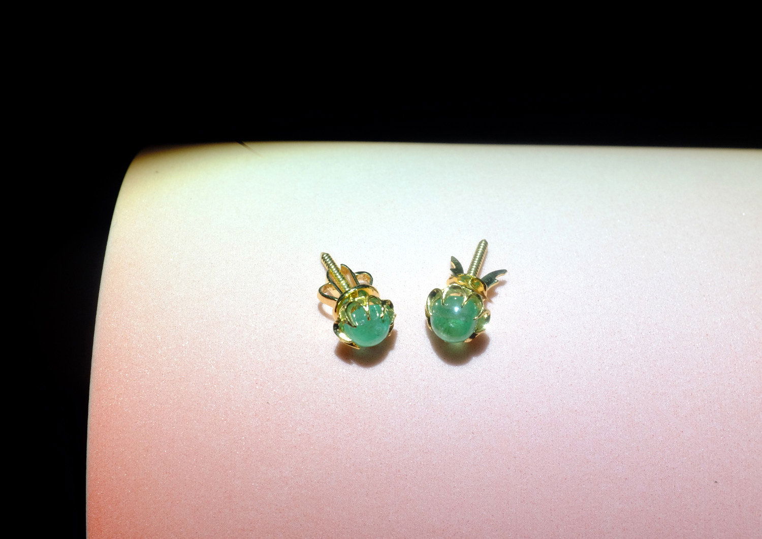 Antique Gold Emerald Stud Earrings