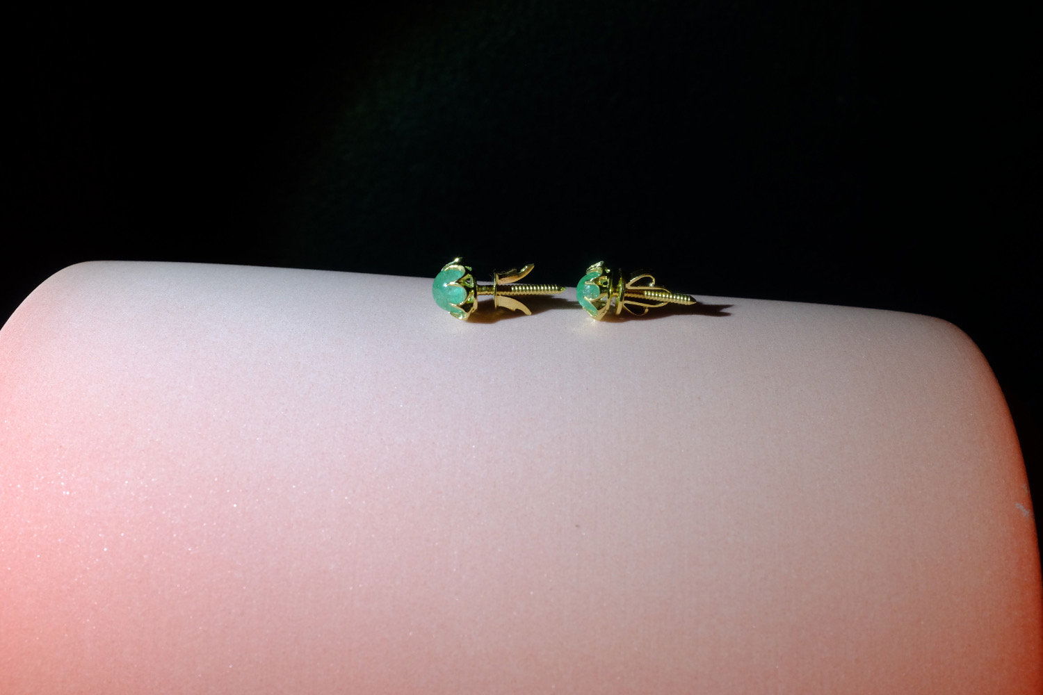 Antique Gold Emerald Stud Earrings