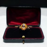 GIA 0.98ct antique rose cut diamond ring