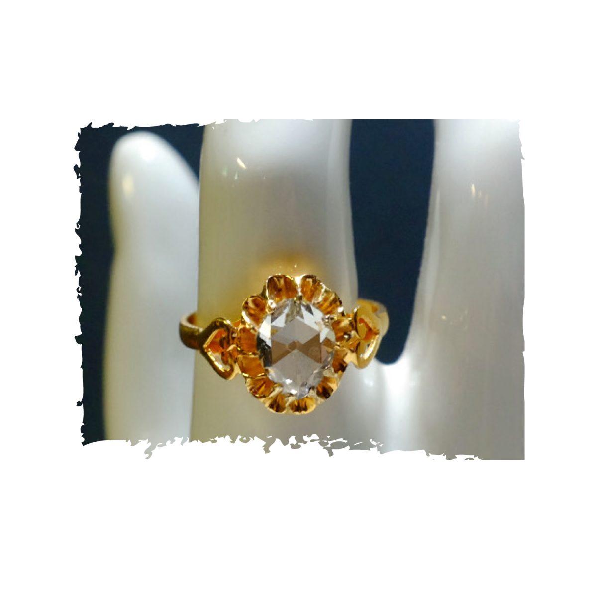 0.98ct rose cut diamond ring vintage