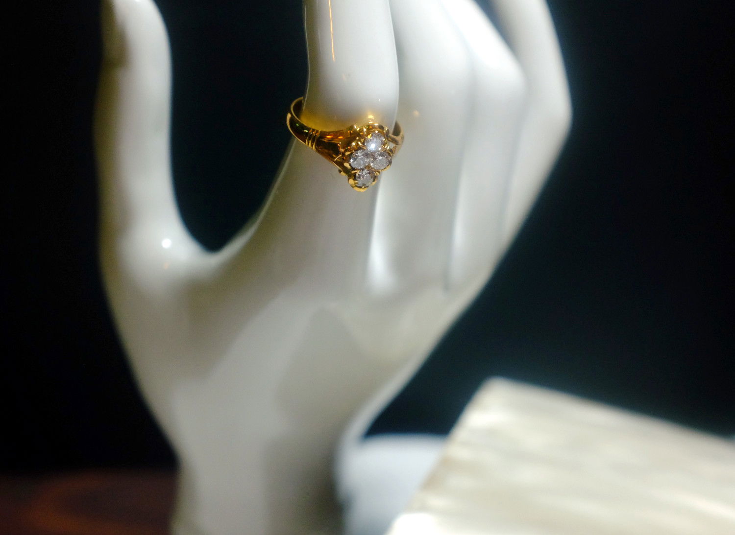 Antique old European cut diamond ring