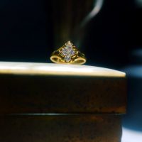 22k 4 Stone Victorian antique diamond cluster ring