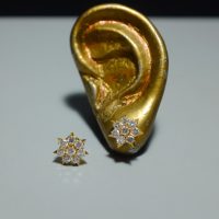 Antique Diamond Star Stud Earrings 20k