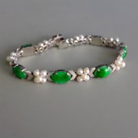 Gem Gardener, jade pearl bracelet, vintage jade bracelet, jade bracelet white gold, vintage jade jewellery, jade bracelet singapore, jade jewellery singapore, antique jade jewellery, art deco jade jewelry