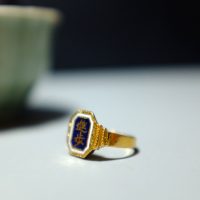 Chinese signet ring, Chinese character signet ring, antique signet ring, Chinese pinky ring, antique gold pinky ring