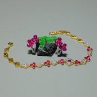 18k Natural Ruby Diamond Earrings