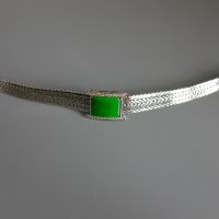 Gem Gardener, 18k white gold jade bracelet, imperial green jade bracelet, modern jade bracelet, modern jade jewellery Singapore, jadeite jade bangle bracelet, apple green jade bracelet, jade bracelet singapore, art deco jade bracelet, vintage chinese gold jewelry, art deco jade jewelry, jade bracelet singapore