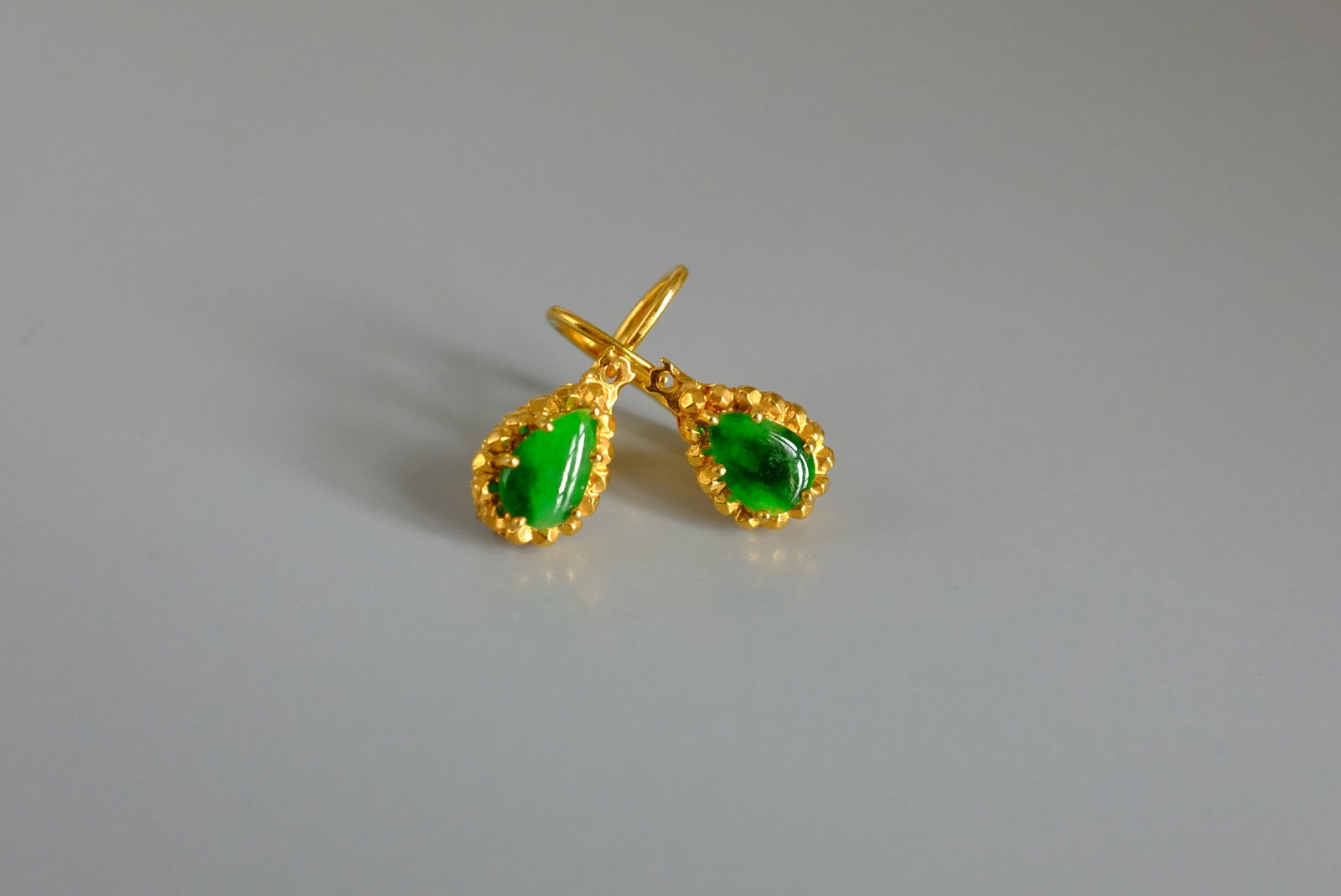 Gem Gardener, antique chinese jade earrings, antique jade earrings gold, green jade teardrop earrings, imperial green jade earrings, 24k gold earrings singapore, antique jewellery singapore, statement earrings singapore, jade earrings singapore, antique chinese jade jewelry