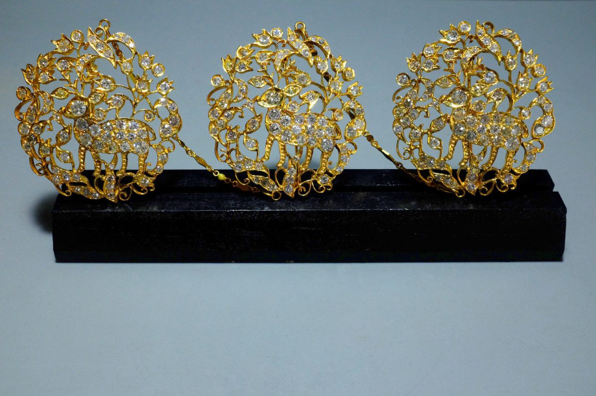 20ct Old European Cut Diamond Jewelry, Peranakan Brooch Kerongsang