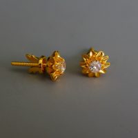 Gem Gardener, antique diamond flower studs gold, antique diamond studs, Old European diamond earrings, Peranakan earrings Singapore, vintage diamond stud earrings Singapore, antique diamond stud earrings, antique chinese earrings