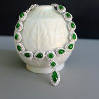 Gem Gardener, jade diamond necklace, imperial green jade necklace, jade necklace singapore, art deco jade necklace, statement necklace singapore, jade jewellery Singapore, natural jadeite jade necklace