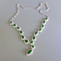 Gem Gardener, jade diamond necklace, imperial green jade necklace, jade necklace singapore, art deco jade necklace, statement necklace singapore, jade jewellery Singapore, natural jadeite jade necklace